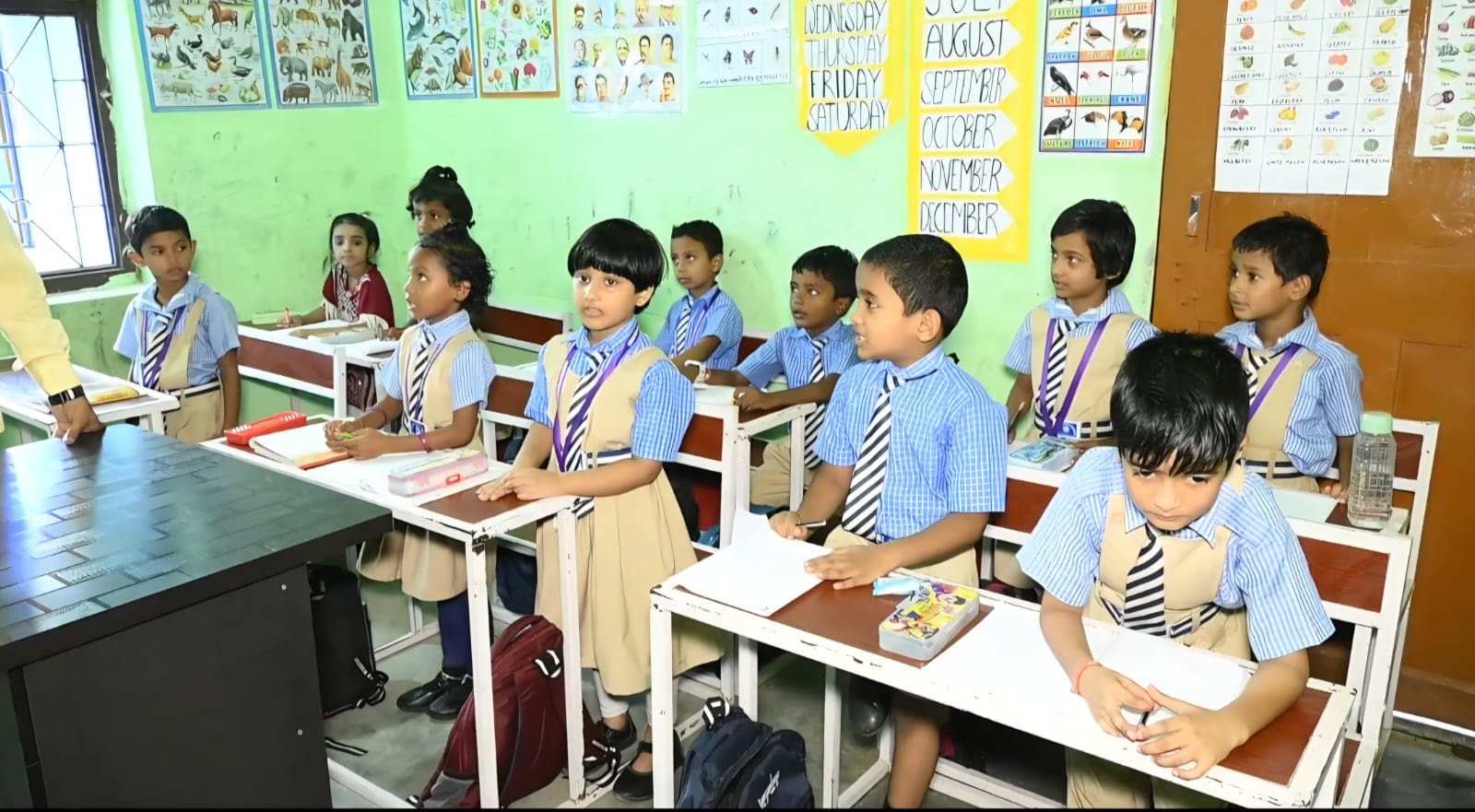 Students in the school library